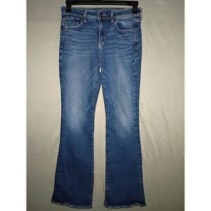 American Eagle Outfitters Kick Boot Super Stretch Jeans Womens 8 Reg Medium Wash